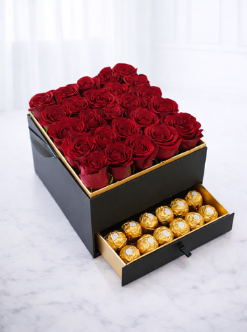 Red Roses & Ferrero Rocher Box