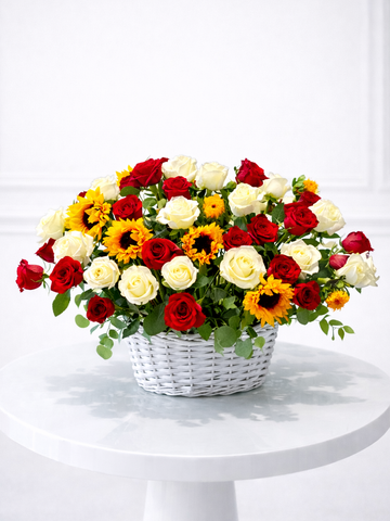 Sunshine & Love Basket Bouquet
