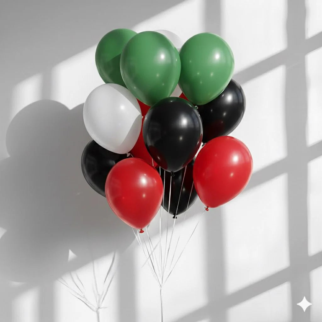 UAE Flag Mixed Helium Bouquet
